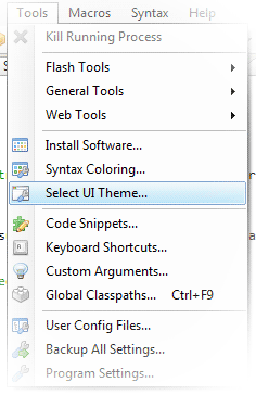 Select HaxeDevelop UI Theme